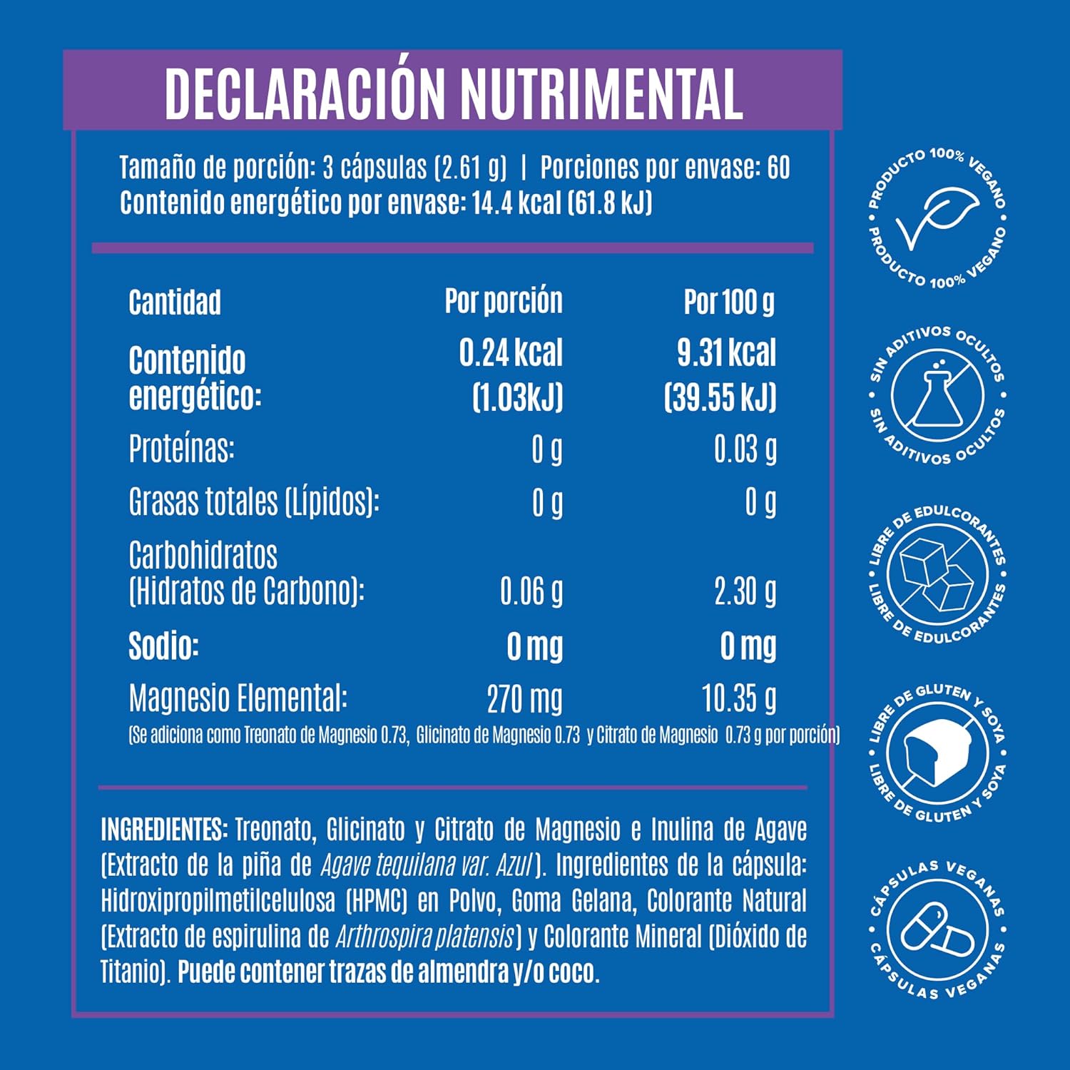 Birdman Mag Trifecta 270 mg Treonato, Glicinato y Citrato de Magnesio | Distintos Beneficios | Fórmula Limpia Sin Aditivos | Cápsula Vegana | Suplemento Alimenticio | 60...