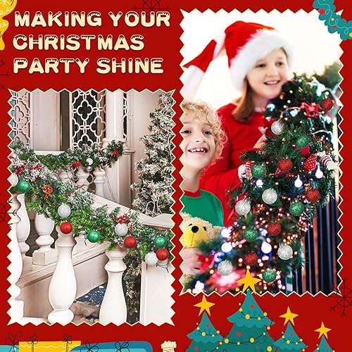 Miniatura 5 de 72 mini esferas de Navidad, adornos colgantes para árbol de Navidad, bolas de Navidad con purpurina para árbol de Navidad, fiesta, boda, interiores