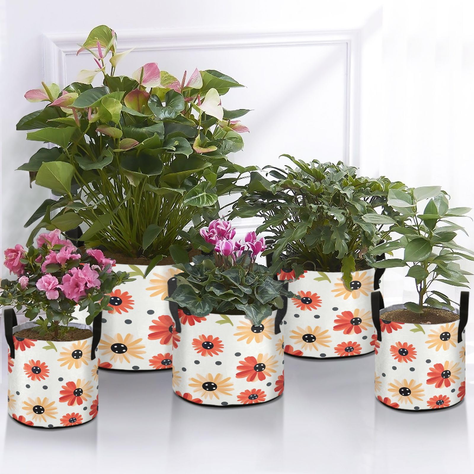 Amazon.com : Red Yellow Flower Grow Bags, Vegetables Flowers  