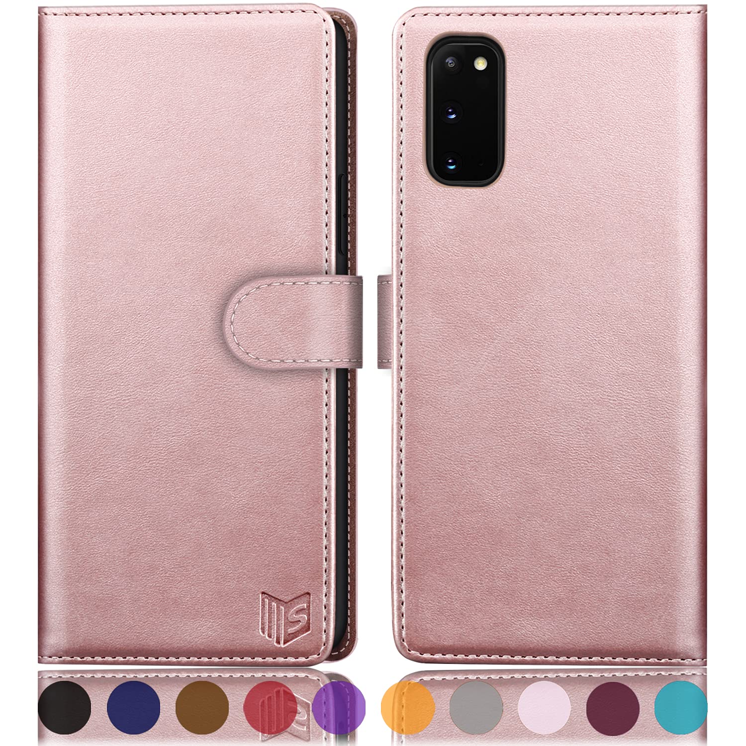 suanpot for samsung galaxy s20 6.2"(non s20+/s20 ultra) with rfid blocking leather wallet case credit card holder,flip folio book phone case shockproof cover women men for samsung s20 case wallet