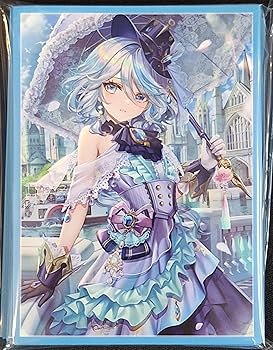 ミッドナイトブルー　原神　フリーナ　スリーブ　プレイマット Amazon.co.jp: ハル出フリーナ 原神 カードスリーブ プレイ