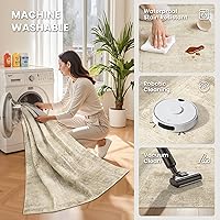 Vista 4 de zesthome Alfombras de 5 x 7 pulgadas - Alfombra lavable resistente a las manchas, alfombras modernas abstractas para sala de estar, dormitorio