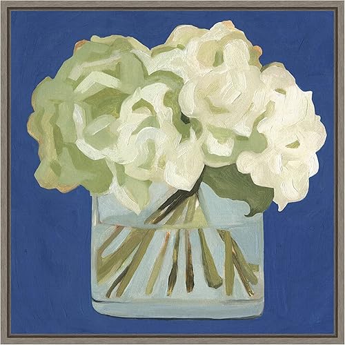 Miniatura 16 de Amanti Art Lienzo enmarcado para pared, 16 x 16 pulgadas, hortensias blancas II por Emma Scarvey, lienzo enmarcado para pared, obras de arte de