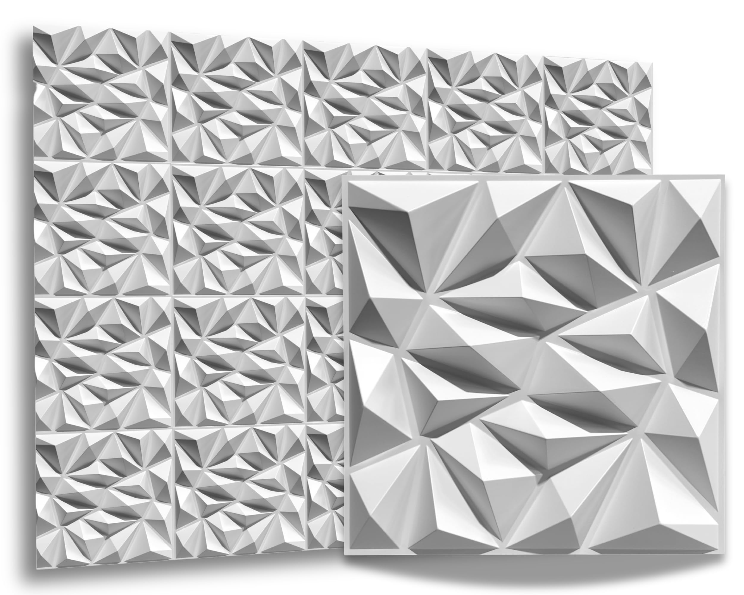 Paneles 3D plástico PVC 5m²-20PCS Paneles de pared Sala de juego Techo de pared Óptica 3D Diamante 3D PVC — view 13