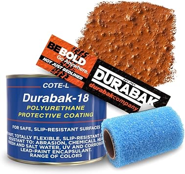Durabak-18 Textured Truck Bed Liner Quart KIT - Roll On Coating | DIY Custom Coat for Bedliner and Undercoating, Auto Body, Automotive Rust Proofing, Boat Repair Quart, Brown