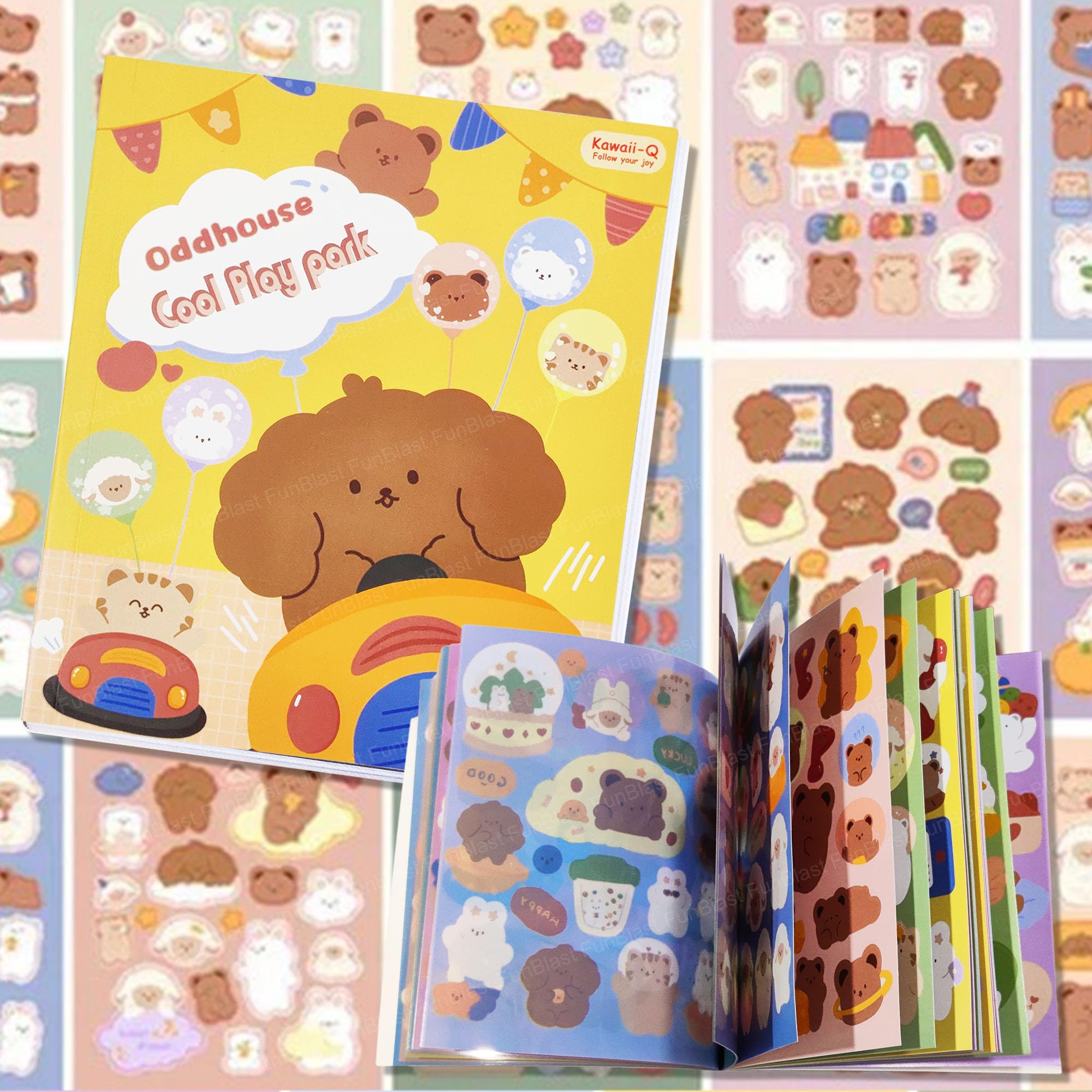 FunBlast Sticker Book Set – 30 Sheets/540+ Aesthetic Stickers, Cool Play Park Booklet, Decorative Stickers for Scrapbook, Sticker's for Project, Japanese Style Sticker's, Journals, Scrapbooking (B)