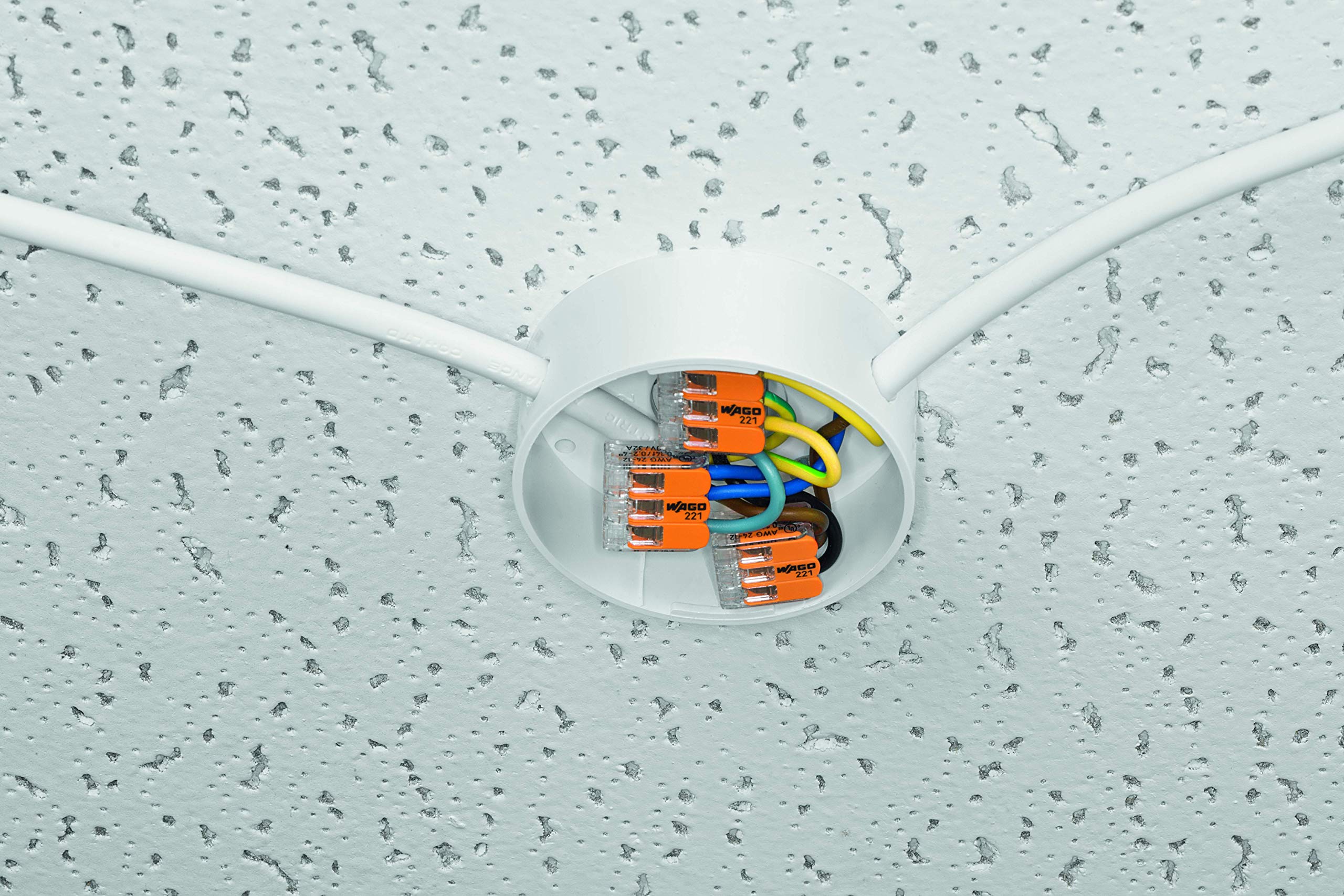 Wago - 100 Bornes de Connexion automatique S221 2 entrées & Borne à levier WAGO pour tous types de conducteur - 2 x 4 mm² en ligne - 60 pièces - 221-2411