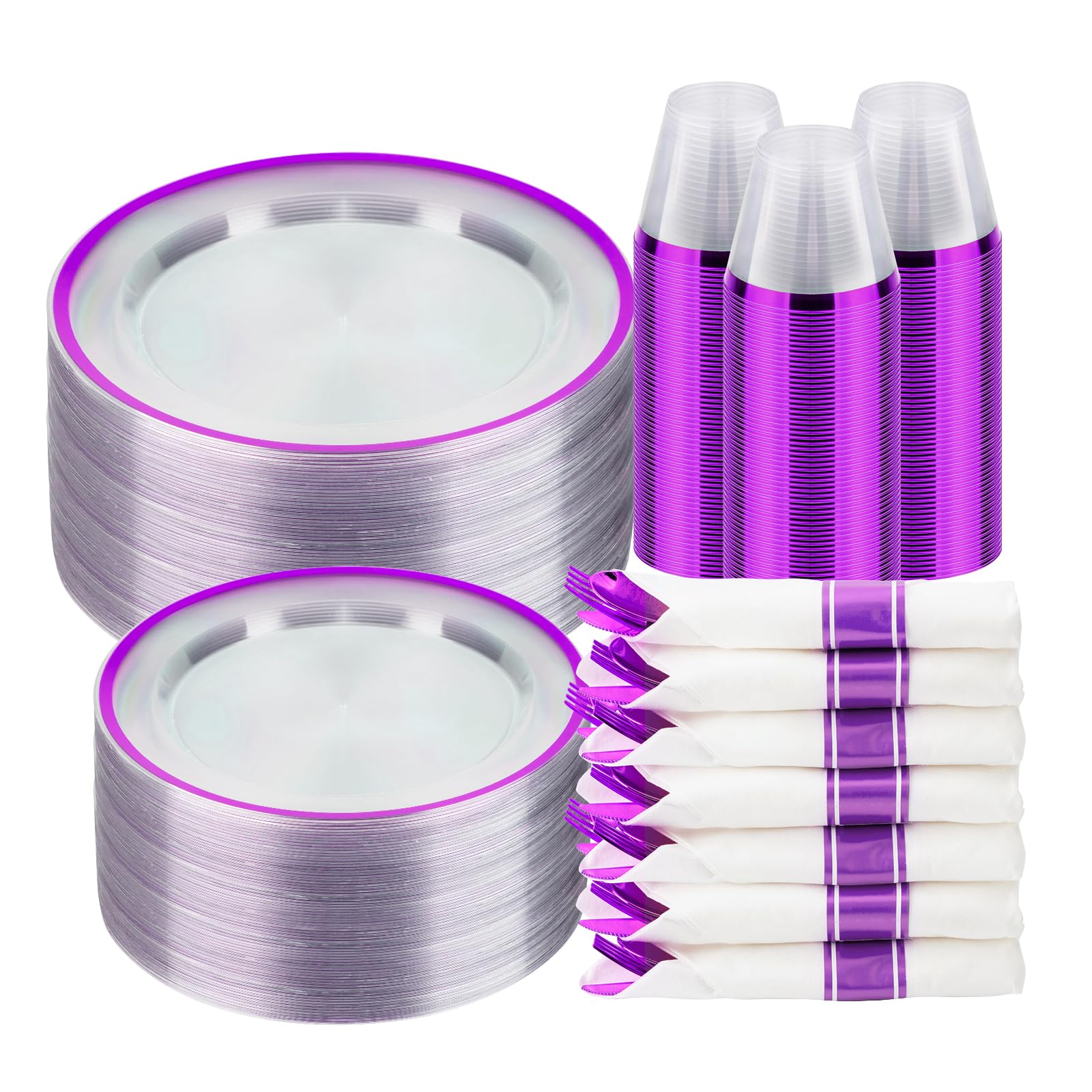 BESTSTAR 350 Piece Disposable Plates Set -12
