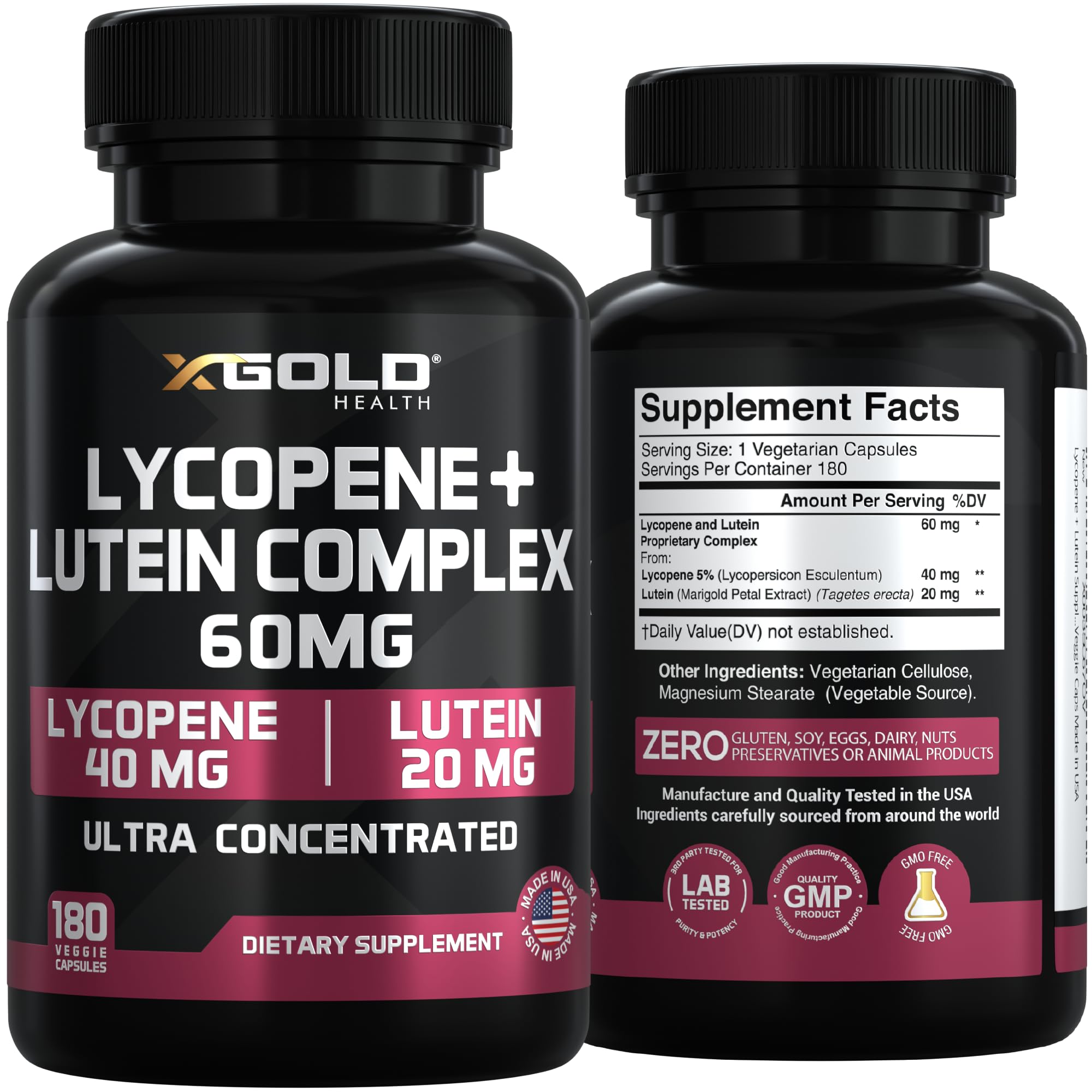 X Gold Health Lycopene 5% + Lutein Supplement 60mg 180 Capsules — Amazon image 7