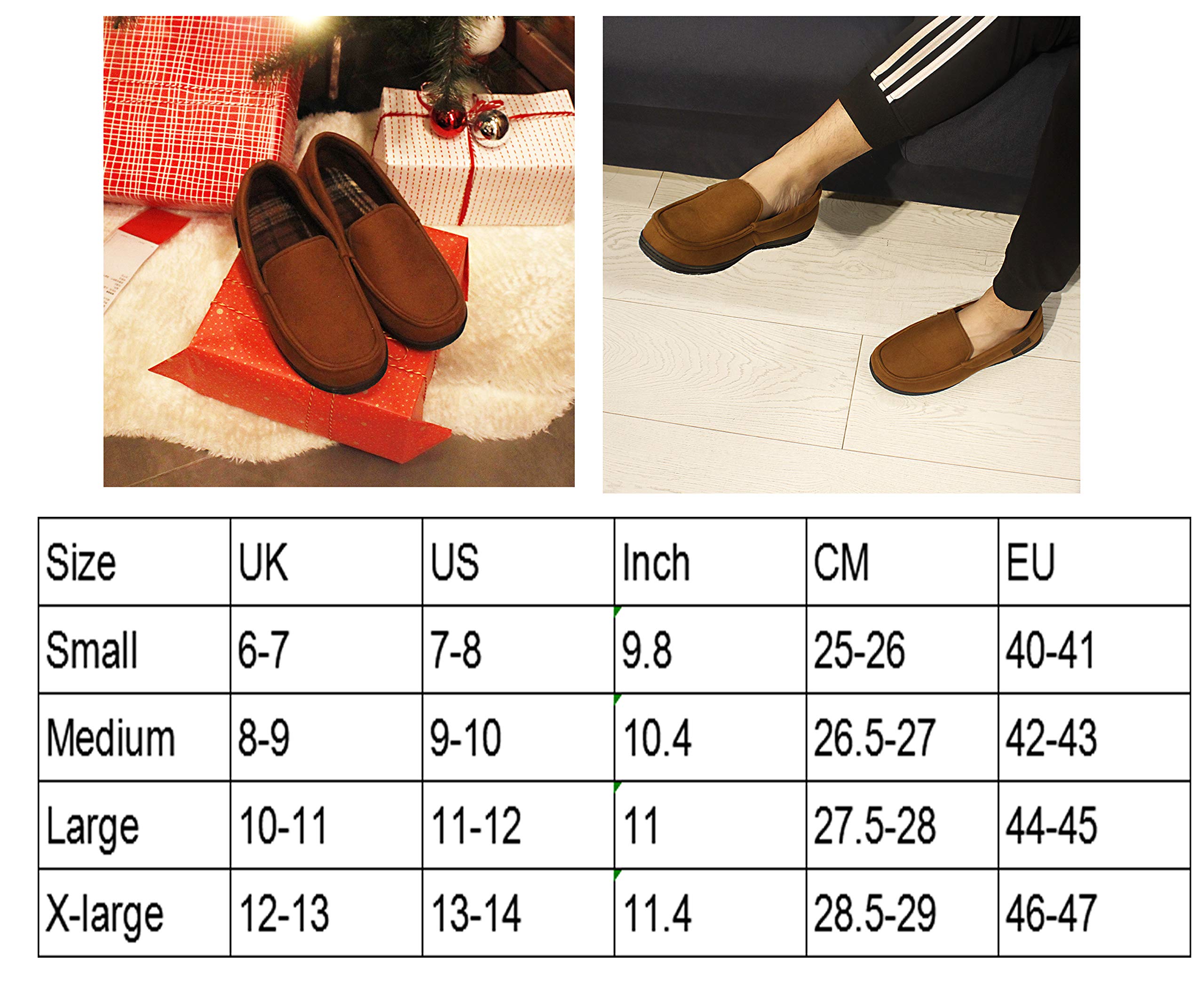 MagtoeComfortable House Slippers for Men Memory Form Moccasin Slipper Soft  Home Slip On Shoes Clog slippers Indoor Outdoor