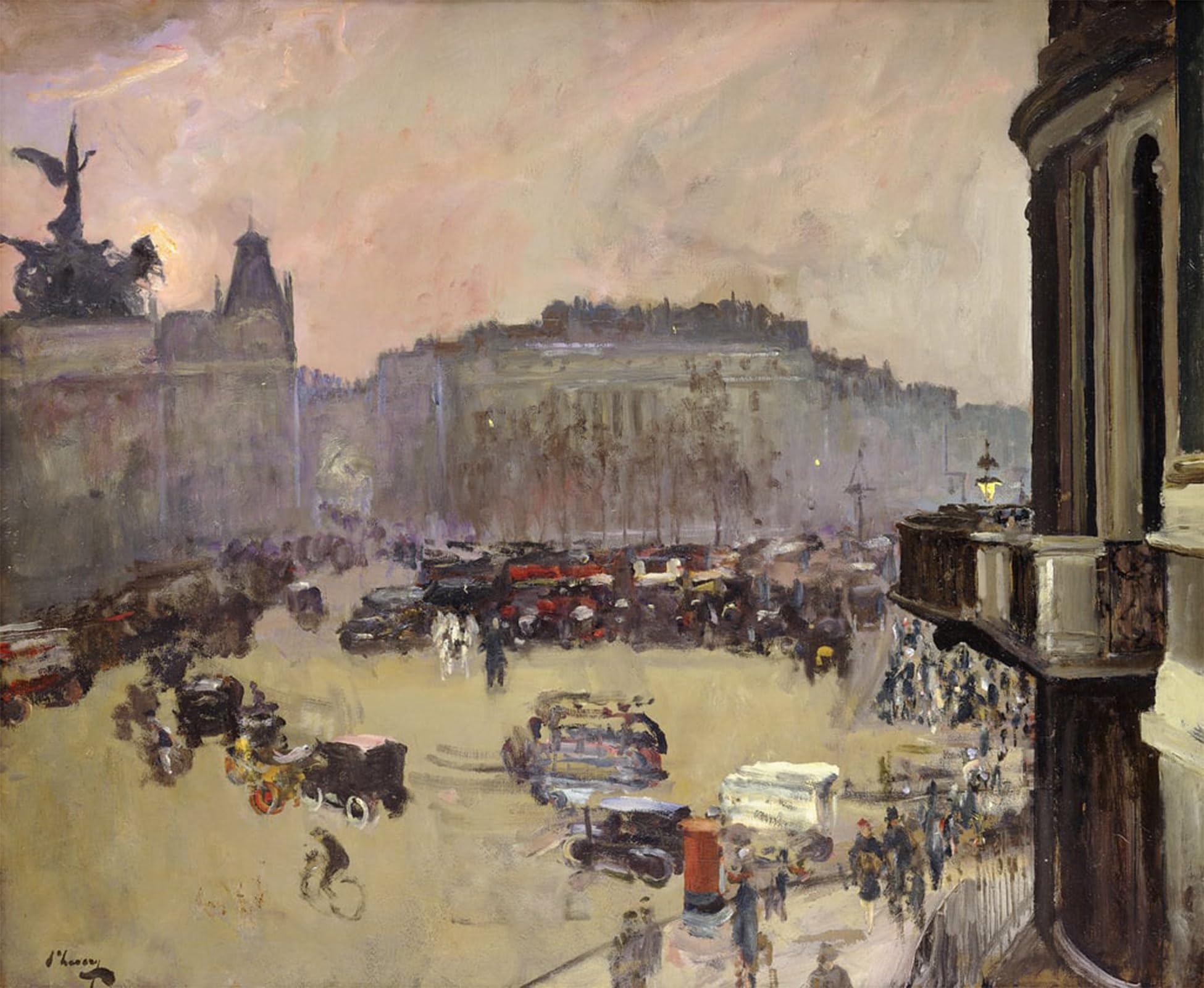 SERENDIPITP Retro Picture Poster Wall Art Pictures Painting the Winter Sun Hyde Park Corner by Lavery Wall Art Canvas Print for Wall Decor 60x90cm