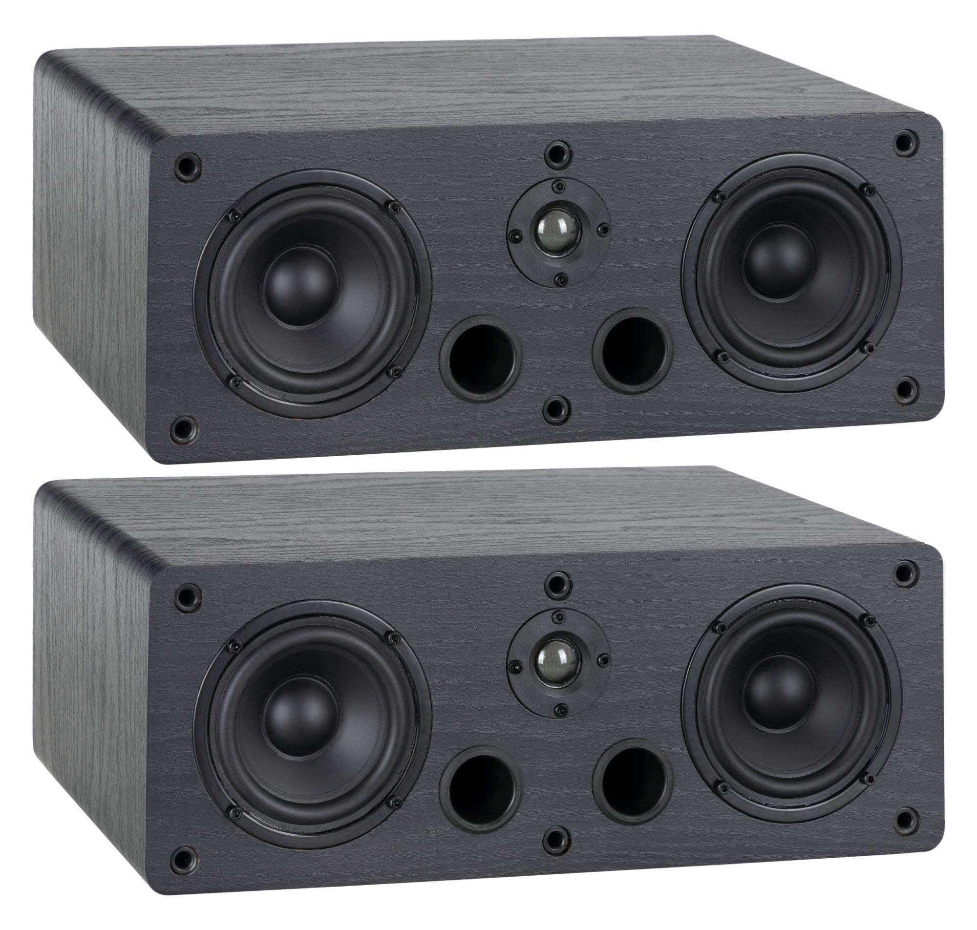 McGrey CS-440 BK Set Diffusori da Scaffale - Coppia Satelliti HiFi Multifunzionali per Sistema Surround, Musica e Home Cinema - Diffusori Center Full-Range a 2 Vie con 40W RMS - Nero