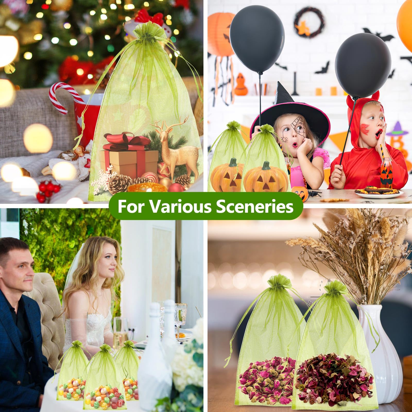 50 Pièces Sac De Protection De Raisins, 30x20cm, Sacs Organza Avec