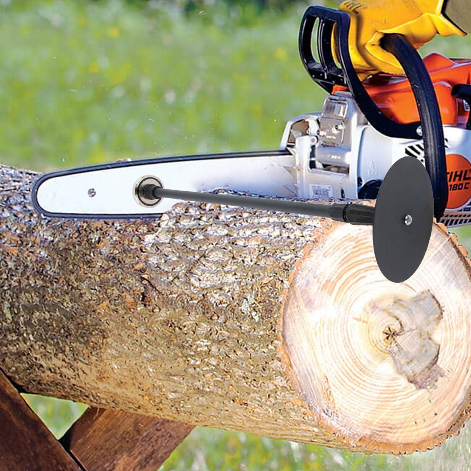 Outil de mesure de bois de chauffage réglable pour tronçonneuse – Guide de coupe de bûches télescopique, 16 à 26 pouces, construction en acier avec base magnétique puissante, noir