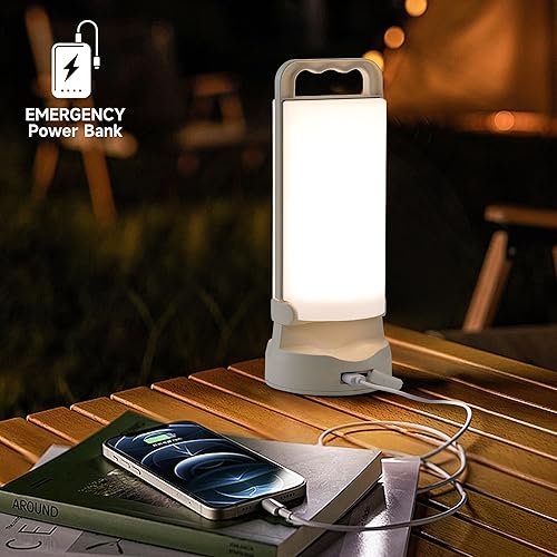 Miniatura 4 de Farol de camping LED luces solares, recargables e impermeables, esenciales para acampar al aire libre, linternas regulables para cortes de energía,