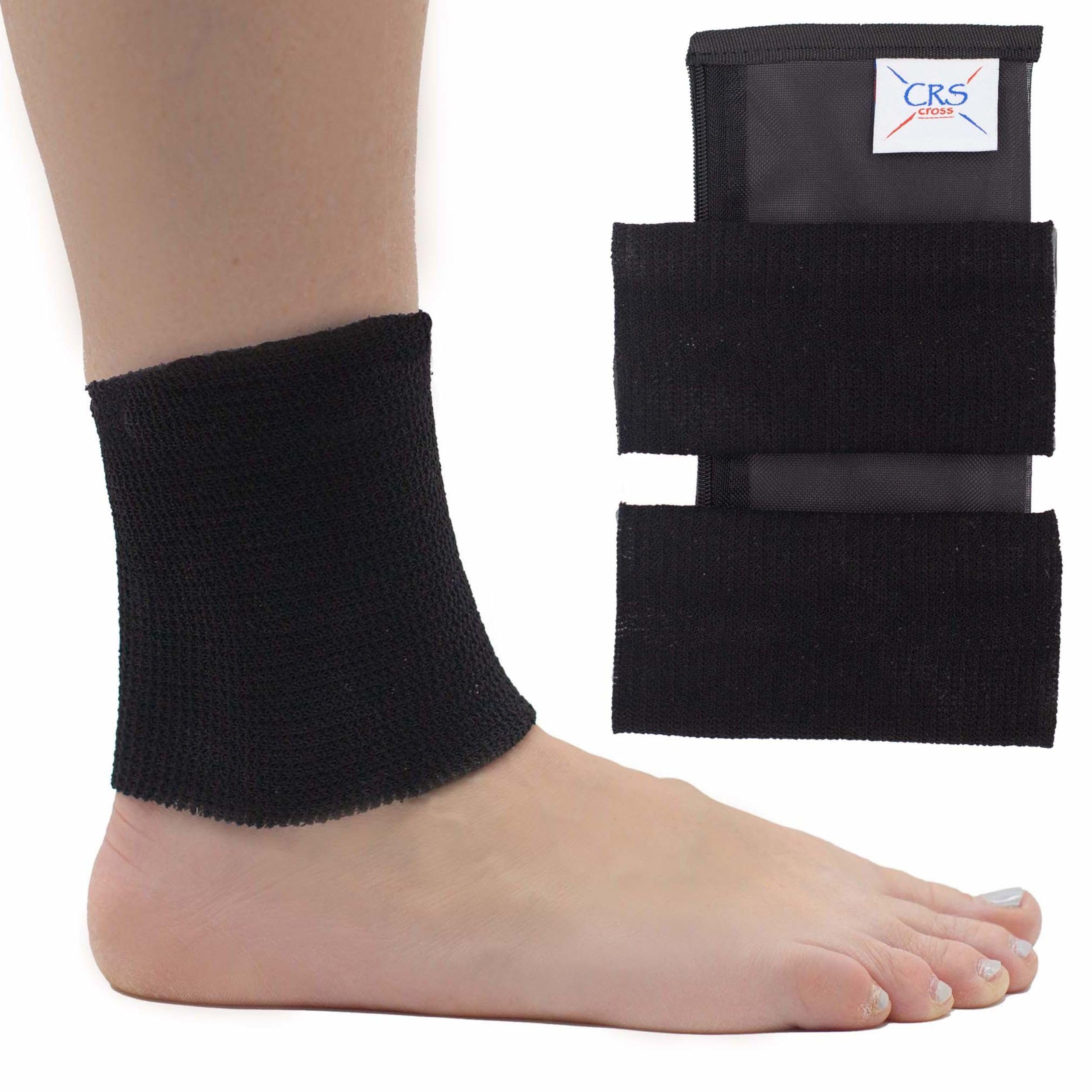 CRS Cross Ankle Gel Sleeves - Padded Skate Socks Ankle Protection (Figure Skating, Hockey, Roller, Inline, Riding, Ski or Equestrian Tall Boots) (Black, 2 Ankle Gel Sleeves)