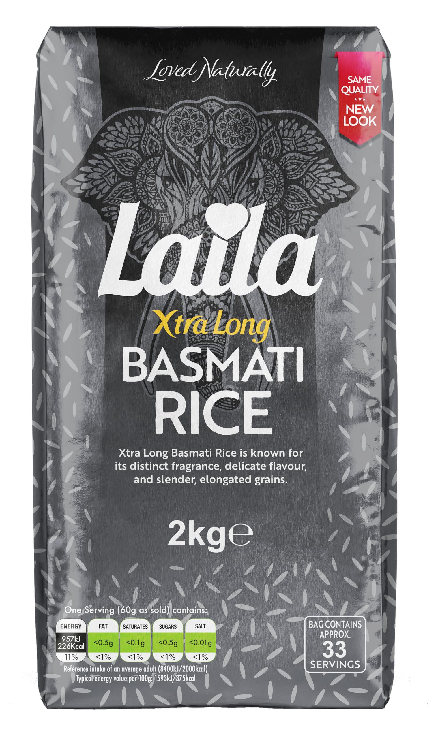 Laila Xtra Long Basmati Rice, 2kg