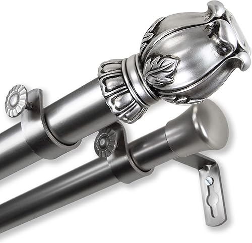 Miniatura 3 de Rod Desyne - Barra de cortina doble (1.0in), color níquel satinado