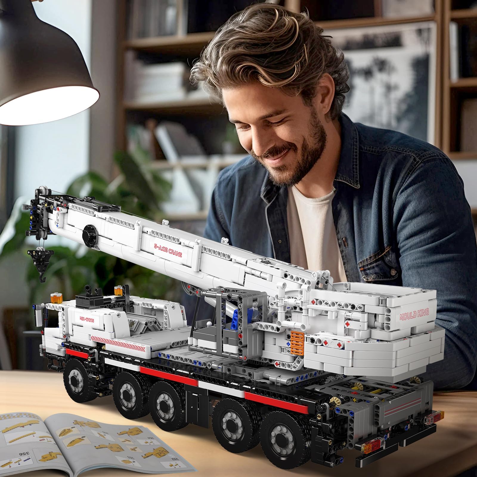 Mould King 17075 LTM 1110 Gru giocattolo da costruzione, 3248 pezzi, kit di modello di gru mobile resistente con doppio telecomando motorizzato, per adolescenti e adulti dai 14 anni in su