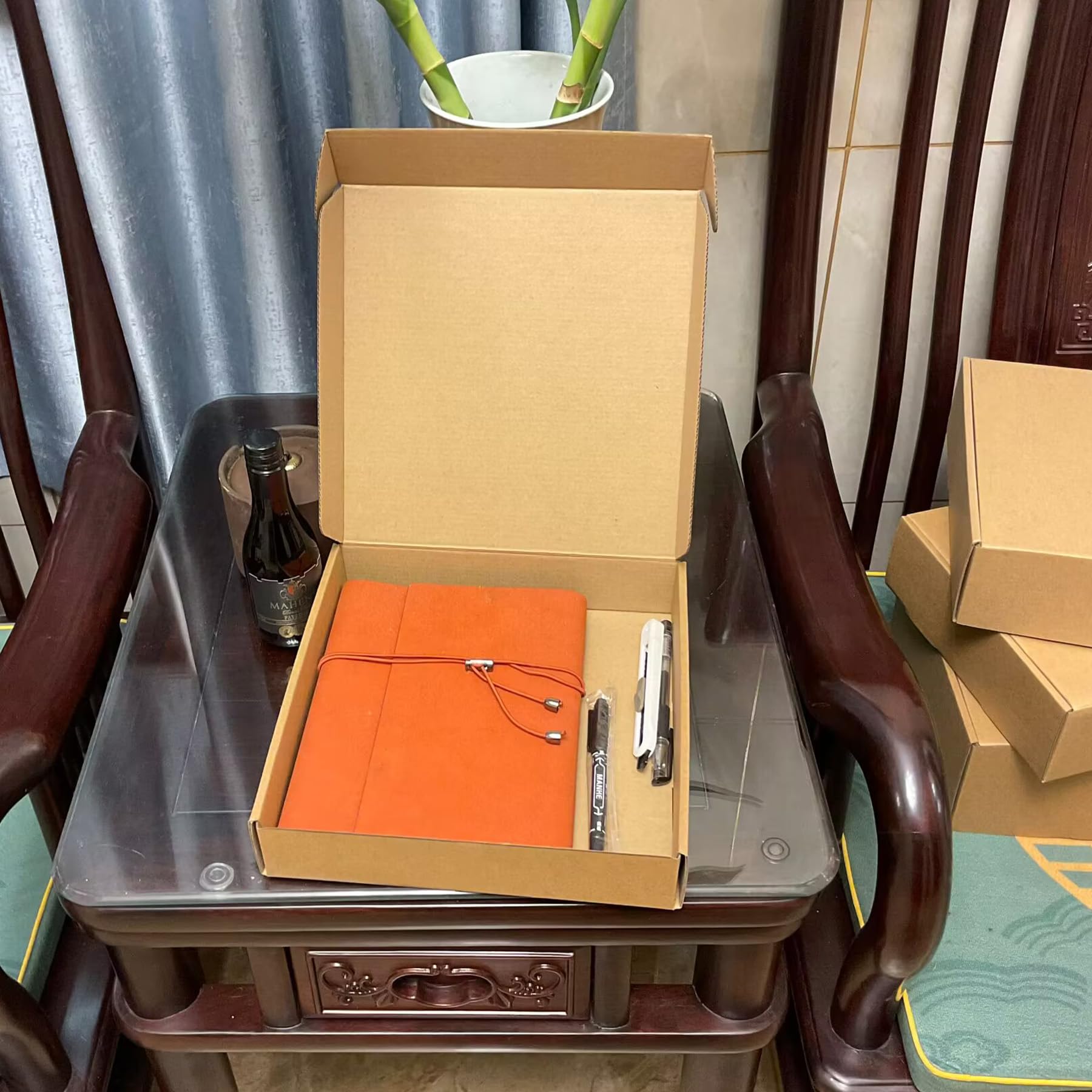 Juego de 20 cajas corrugadas marrones de 10 x 10 x 2 pulgadas para embalaje de pequeñas empresas, cajas de correo a granel para cumpleaños, bodas, fiestas y libros