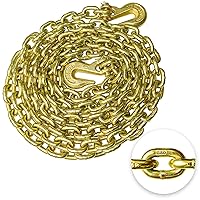 Vista 18 de G80 Cadena de Transporte con Tensor de 3/8 Pulgadas x 25 Pies Cadena de Seguridad/Tensor con Ganchos de Agarre Clevis 7,100 libras Carga de Trabajo
