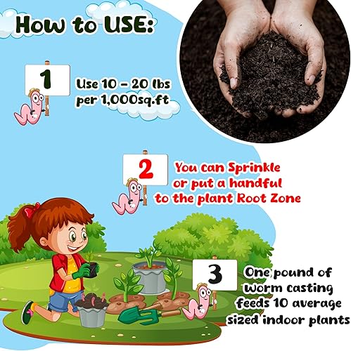 Miniatura 5 de Fundición de gusano orgánico para plantas de 5 libras - Vermicast de gusanos rojos para compostaje - Enmiendas del suelo y tierra de jardinería