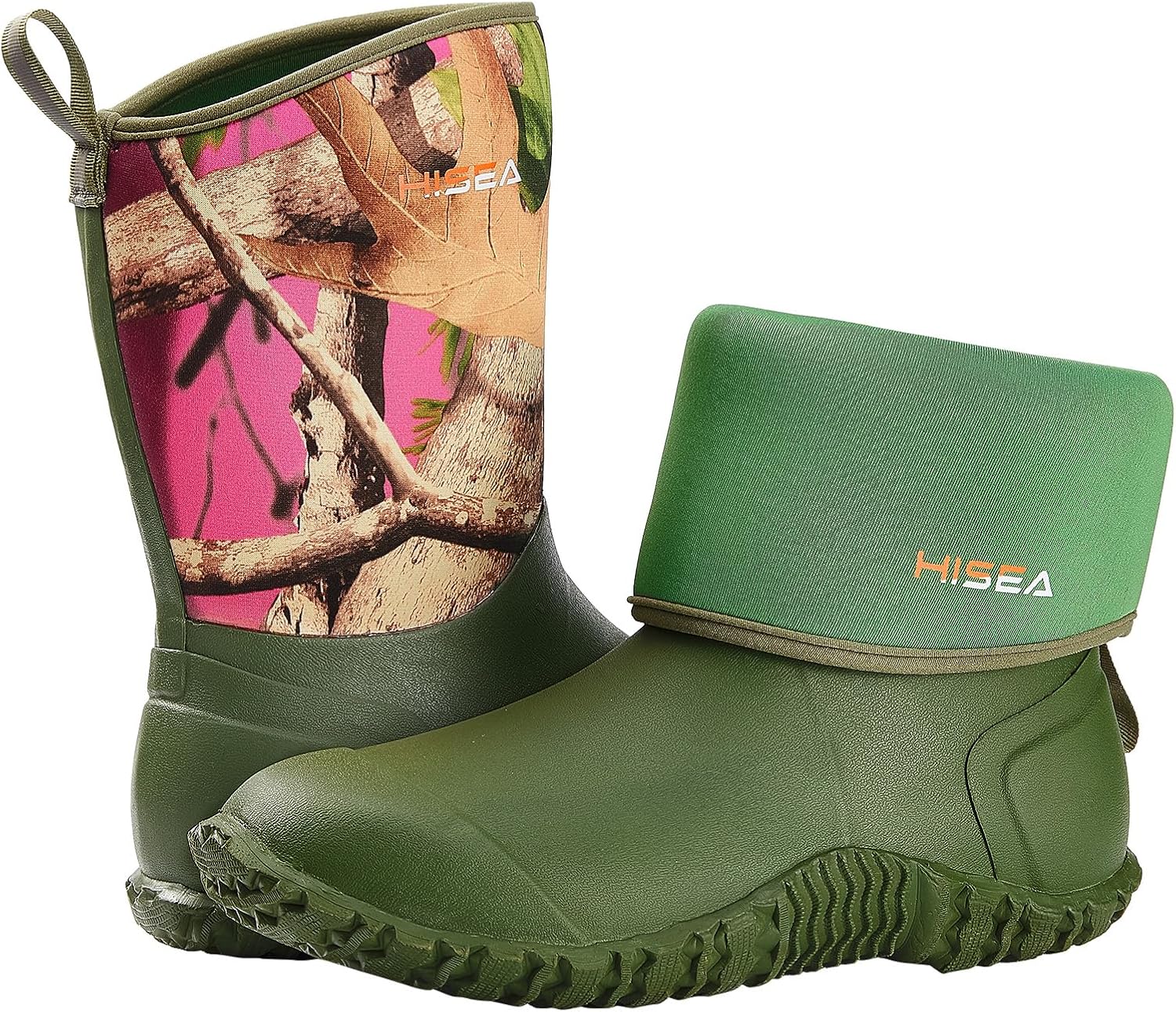 HISEA Women's Rubber Garden Boots Waterproof Insulated Yard Gardening Shoes Mid Height for Mud Working Outdoor