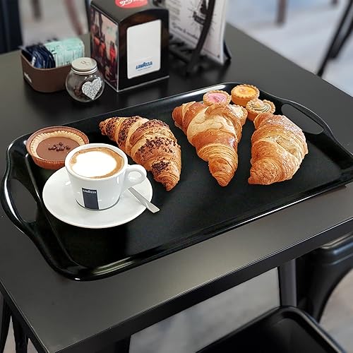 Miniatura 7 de KAQAHIDO Bandejas grandes de melamina para comer, 17.5 x 12 pulgadas, bandeja para servir aperitivos, embutidos, aperitivos, cupcakes, postres, sin