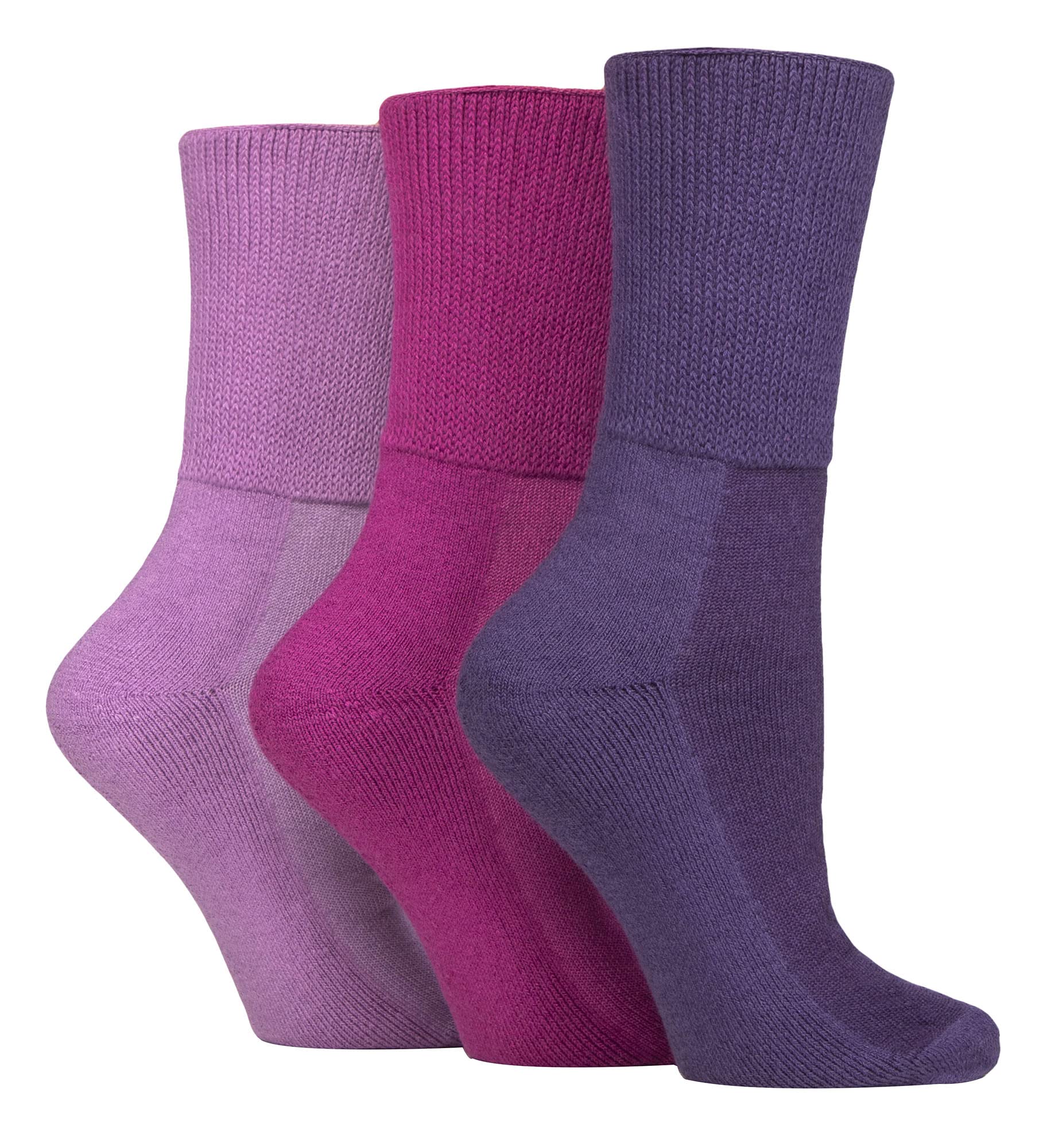 Iomi Unisex Blackberry 3 Pack Extra Wide Bamboo Diabetic Socks
