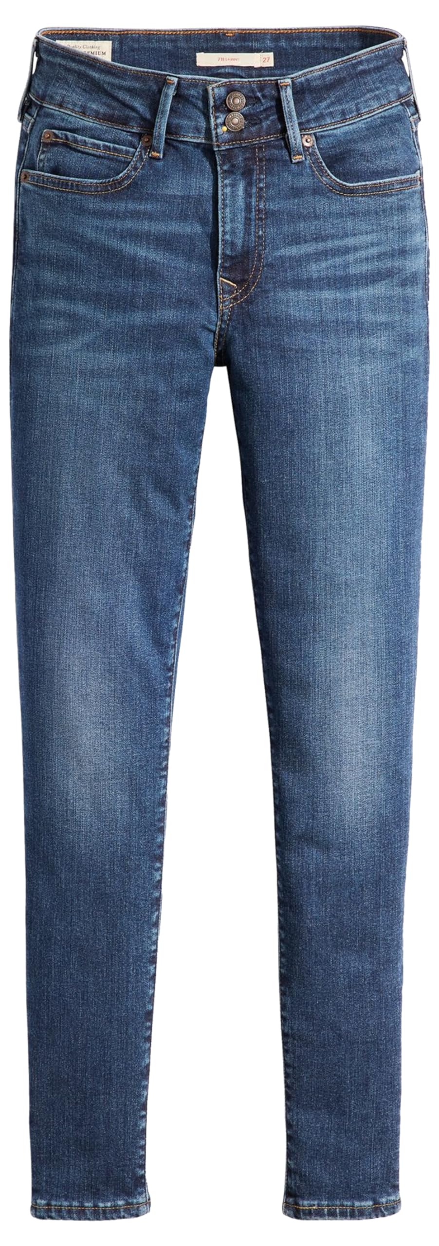 Levi's Women's 711 Double Button Jeans, Blue Wave Dark, 23W/28L, Model A6215-0007
