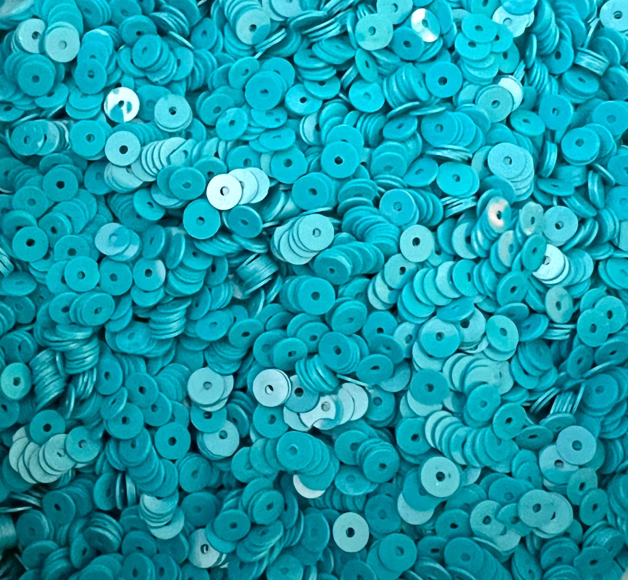 4mm Round AB Translucent Metallic Opaque Craft Sequins Assorted Colours (Bright Turquoise Opaque) — image 1