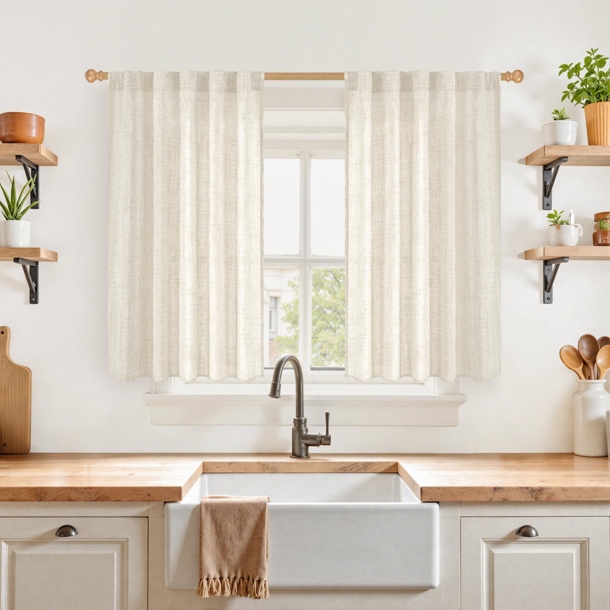 Photo 1 of YoungsTex Linen Curtain Panels 42"W x 40"L