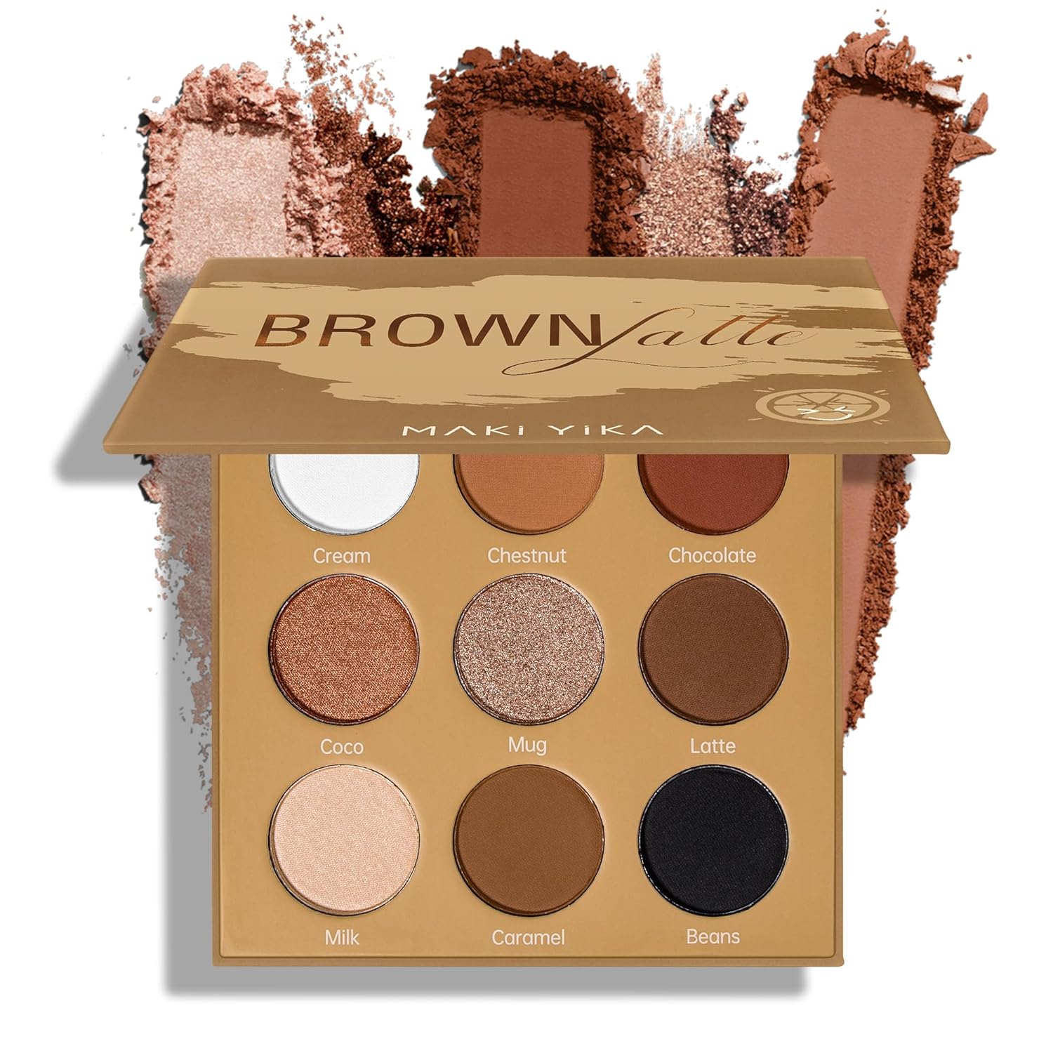 MAKI YIKA Brown Eyeshadows Palette Nude Eye Shadow 9Color, Naked Eyeshadow Matte Shimmer Glitter Eye Shade Long Lasting Pigmented Eye Makeup – Brown