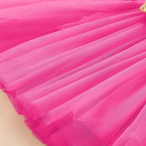 Miniatura 4 de IBTOM CASTLE - Vestido de princesa con falda tipo tutú para niñas que cumplan 1 o 2 años, incluye moñito con lentejuelas