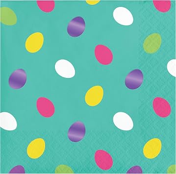 Creative Converting Easter Eggs Beverage Napkins