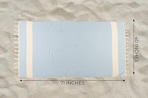 Miniatura 6 de Toallas de playa turcas de gran tamaño, XL, 40 x 71 pulgadas, toalla de playa sin arena, 100% algodón, suave de secado rápido, toallas de viaje y