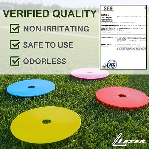 Miniatura 3 de LEZER Conos planos de 6 pulgadas y 8 pulgadas, marcadores de puntos, conos de fútbol, marcadores de cancha de campo, puntos para sentarse, discos