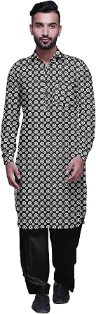Atasi Classic Collar Pathani Kurta Pajama For Boys Rayon Front Pocket Shirt