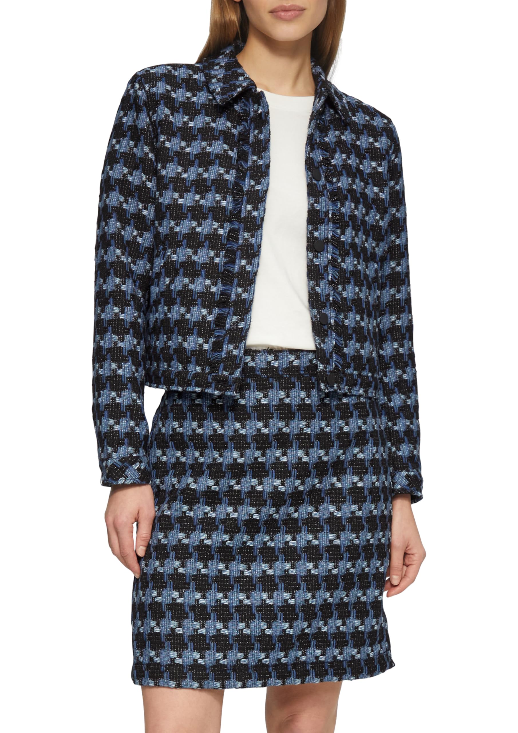 s.Oliver Gemusterte Bouclé-Jacke