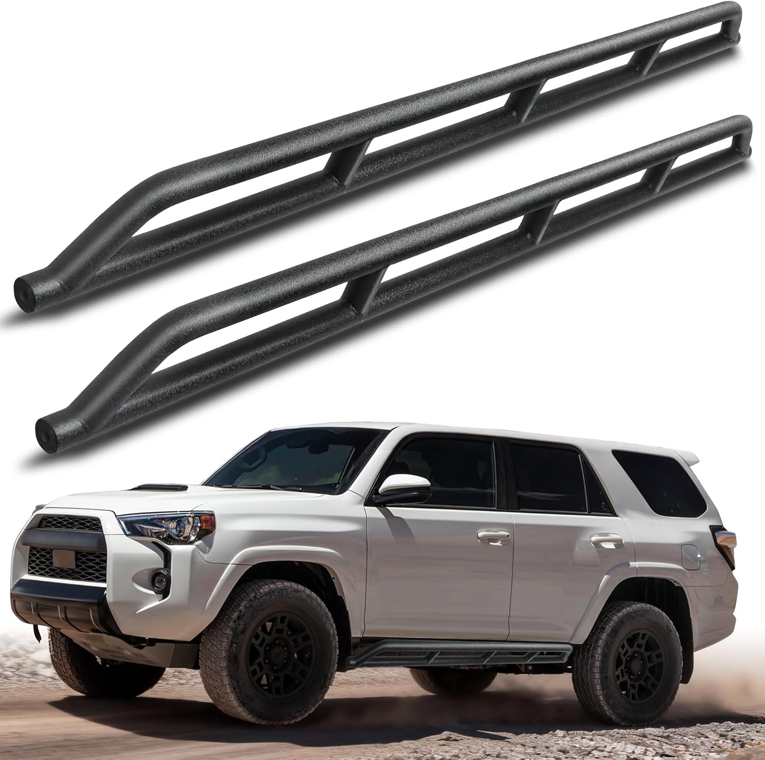 MONOKING Rock Sliders Rocker Gurad Nerf Bars for 2010-2024 Toyota 4Runner 5th Gen Steel Tubing Carbon Steel Tubing Rail Side Steps