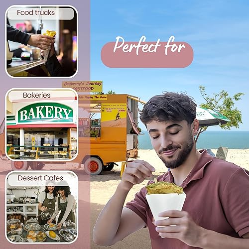 Miniatura 6 de Envoltura de crepé japonesa blanca (para crepas estilo japonés) - 2000 piezas, 18 por envoltura de crepé