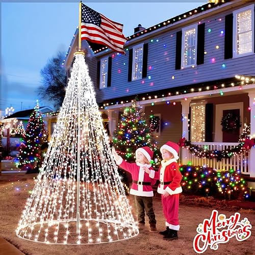 Vista 128 de KNONEW Guirnalda de 1000 luces LED de 394 pies, luces de Navidad para exteriores, 8 modos y temporizador, luces de hadas enchufables, impermeables