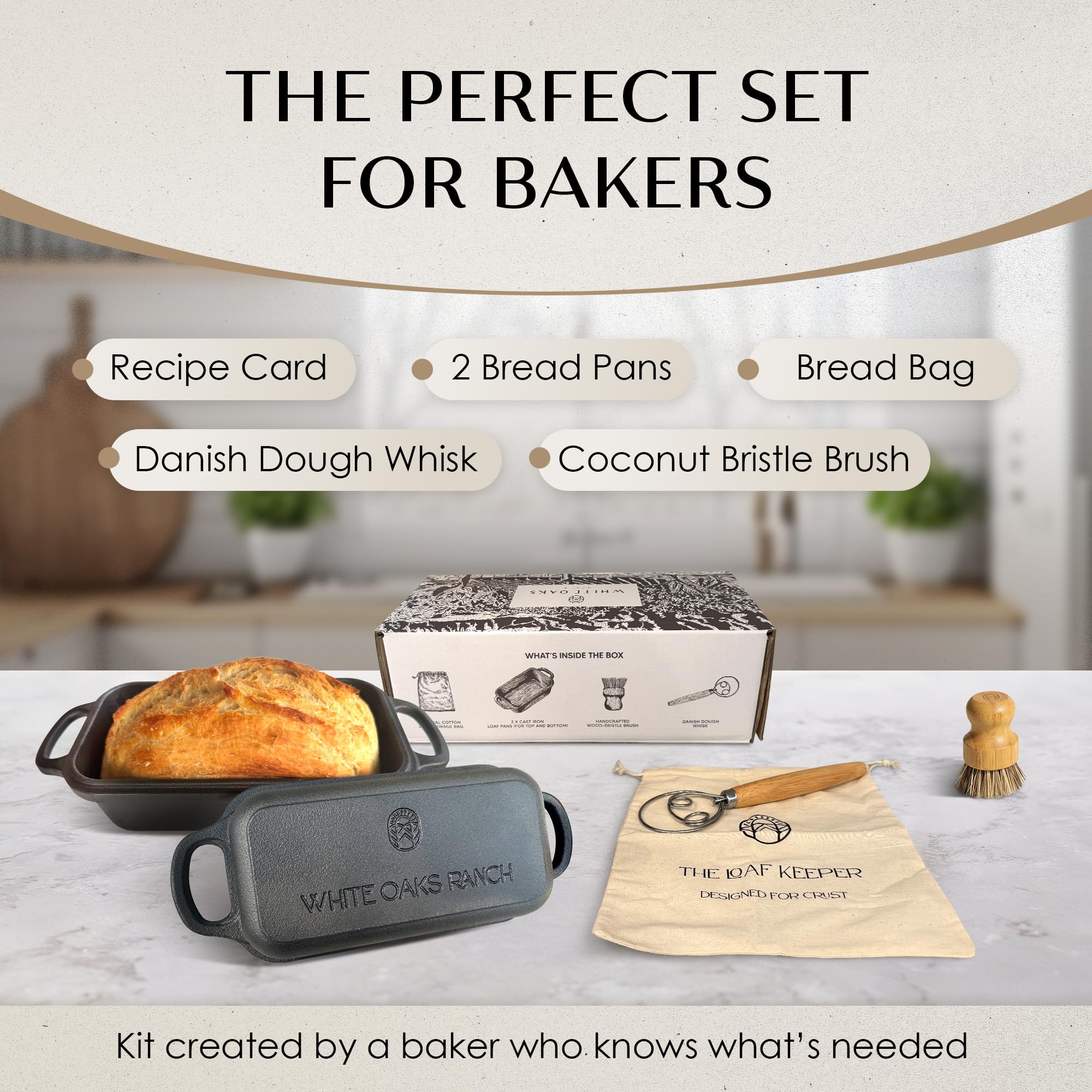 Amazon.com: White Oaks Ranch Cast Iron Bread Loaf Pan + Bread Bag