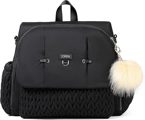 Allie - Mochila elegante para pañales, bolsa de viaje para bebé con bolsillos aislados, cambiador, clips para cochecito, correa para el hombro