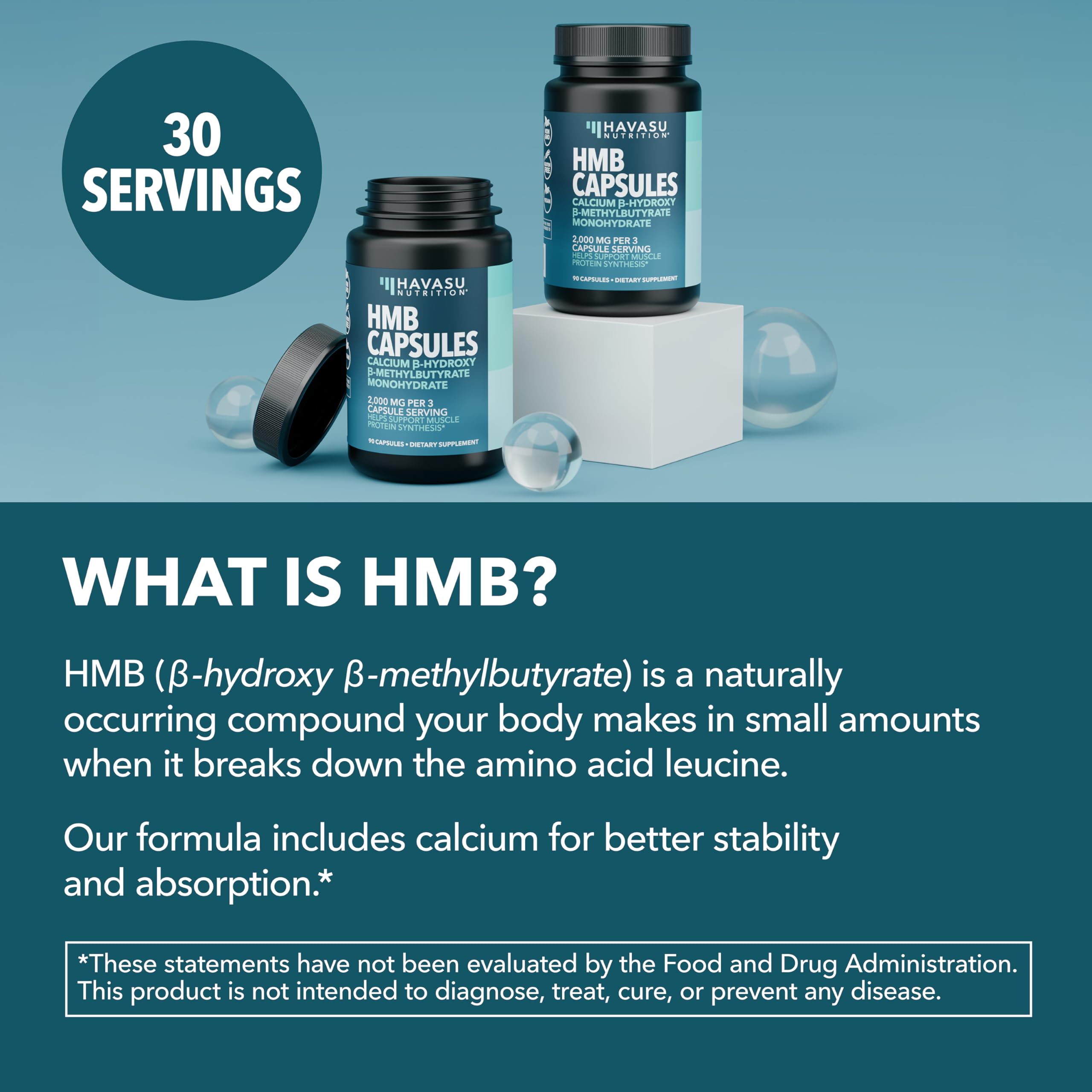 HMB Capsules 2000mg Per Serving, HMB Supplements for Men and Women — Amazon image 4