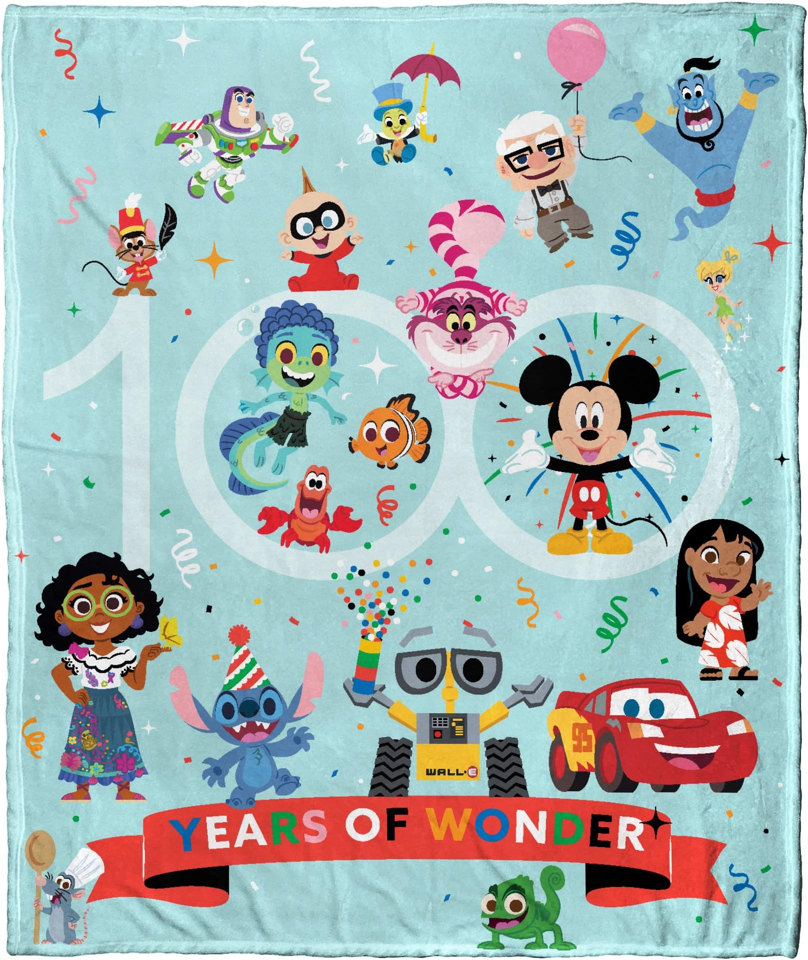 Disney 100 Silk Touch Throw Blanket, 50" x 60", Years of Wonder