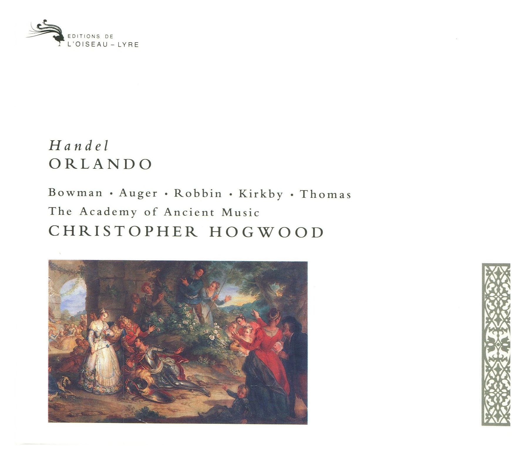 Haendel - Orlando / Bowman . Auger . Robbin . Kirkby . Thomas . AAM . Hogwood