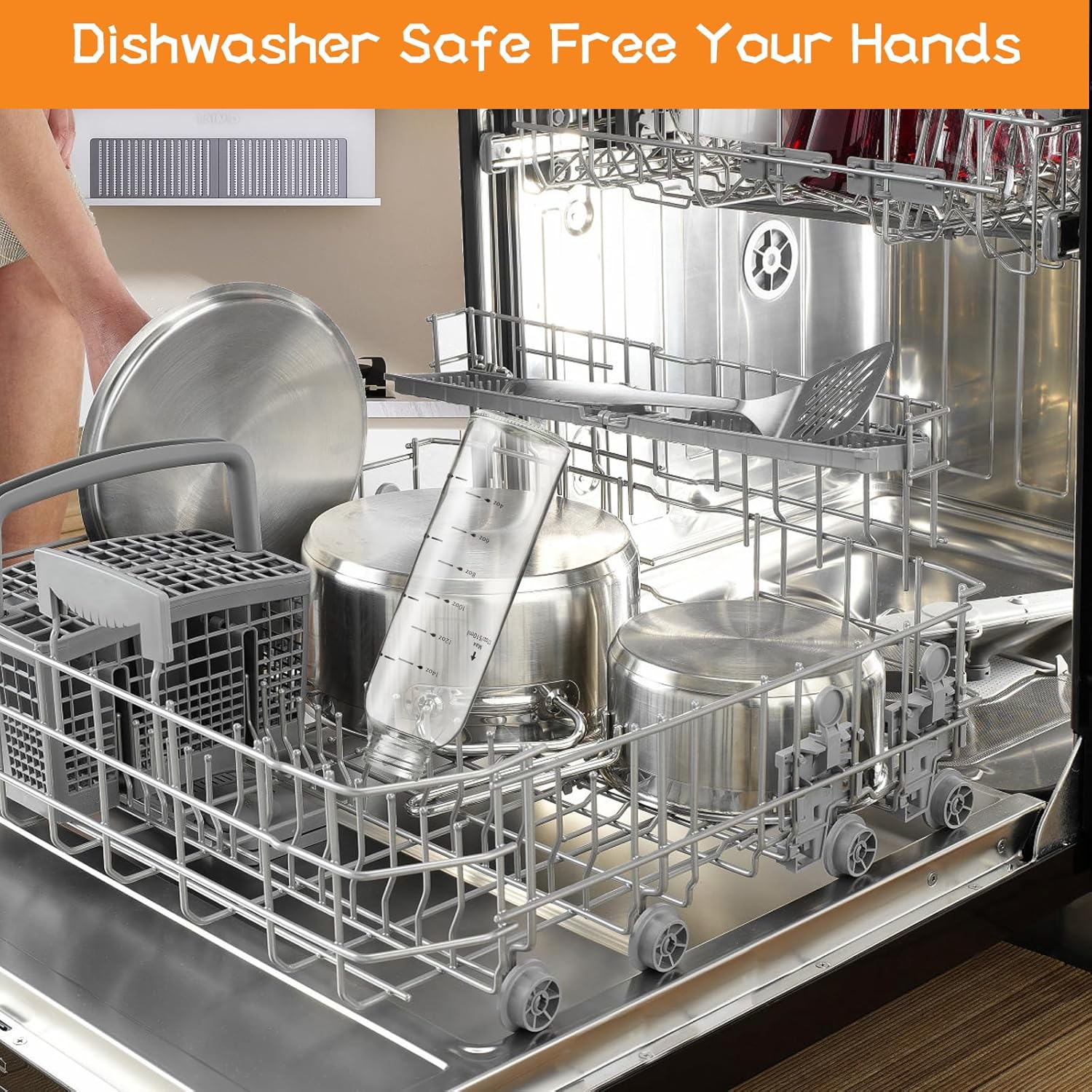 Glass Juice Bottles with Lids 25 oz Reusable Glass Water Bottles with Stainless Steel Caps 2 Pack, BPA Free,Leak Proof,Dishwasher Safe,for Refrigerator, Juicing, Iced Coffee, Cold Brew - Image 3