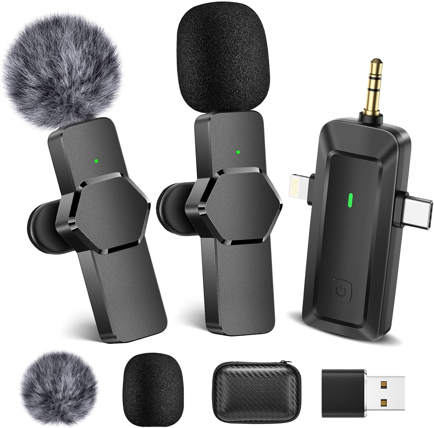 Wireless Lavalier Microphone for iPhone Android Camera PC – Mini Microphone for Video Recording, Lapel Microphone Wireless for Content Creator, Influencer, Youtuber, Tiktok