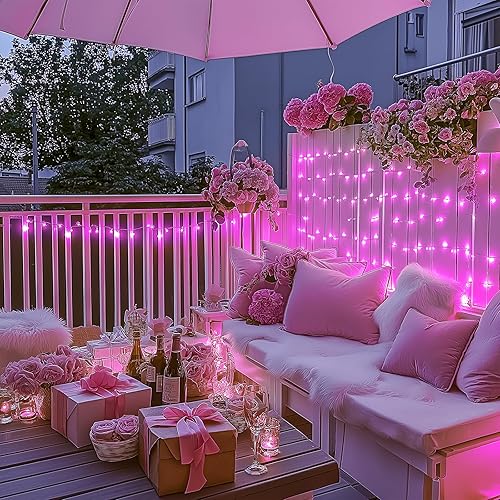 Miniatura 305 de JMEXSUSS Tira de luces de Navidad multicolor de 163 pies con 500 luces LED para exteriores, resistente al agua, alambre transparente, luces Varios